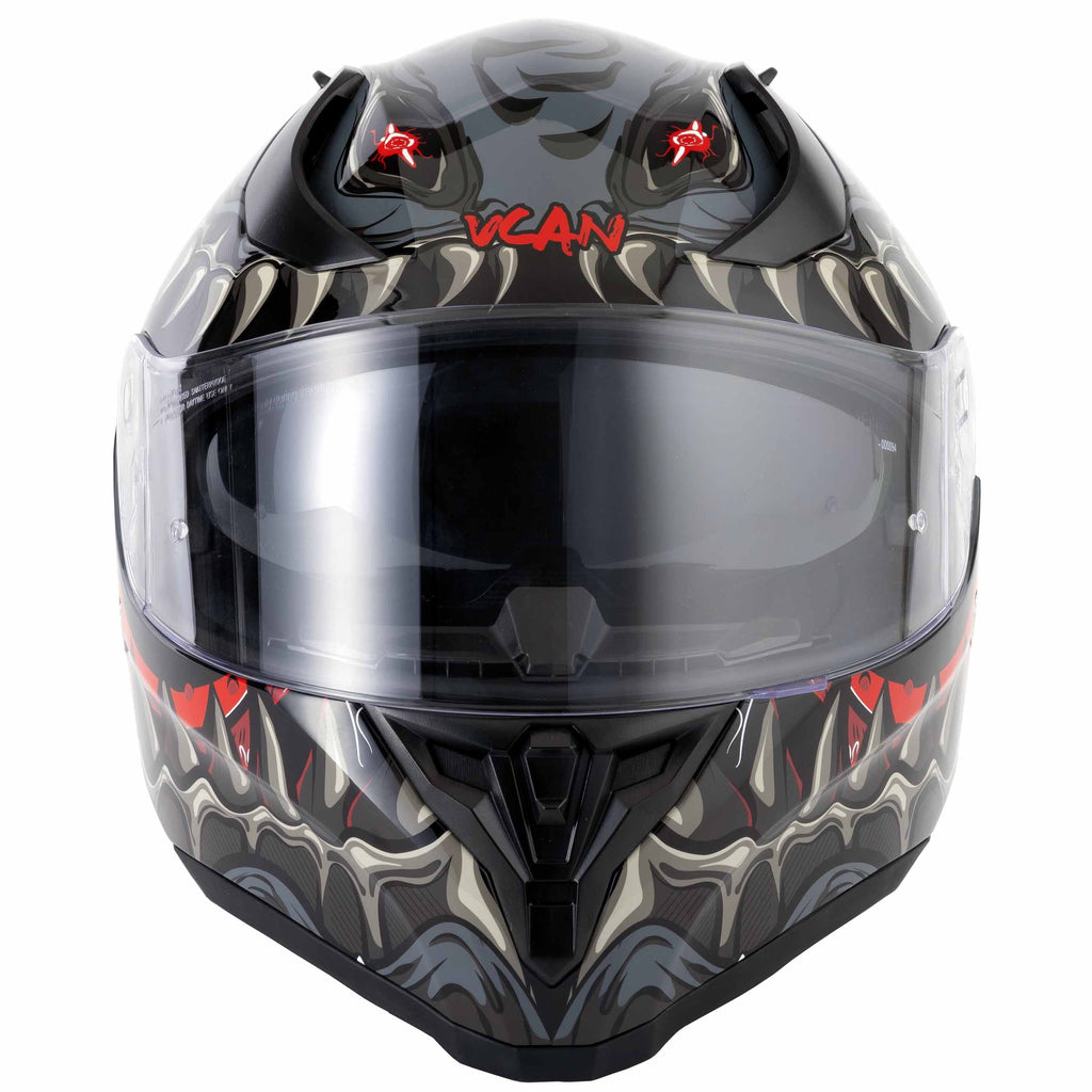 VCAN H128 Titan helmet front view – grey