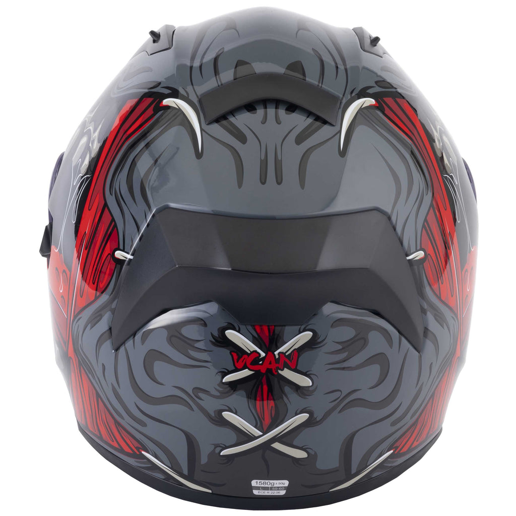 VCAN H128 Titan helmet rear quarter view – grey