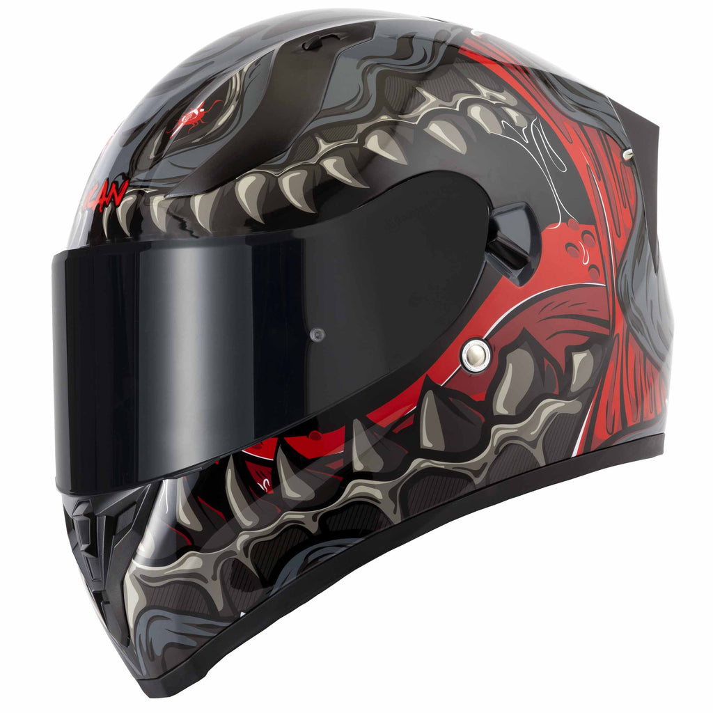 VCAN H128 Titan Full Face Motorcycle Helmet - Grey