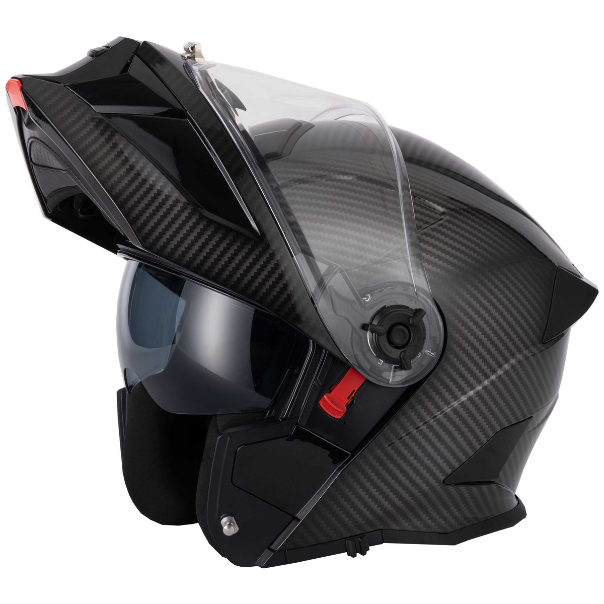 H276 Sonic Carbon Helmet - Flipped Open, No Peak