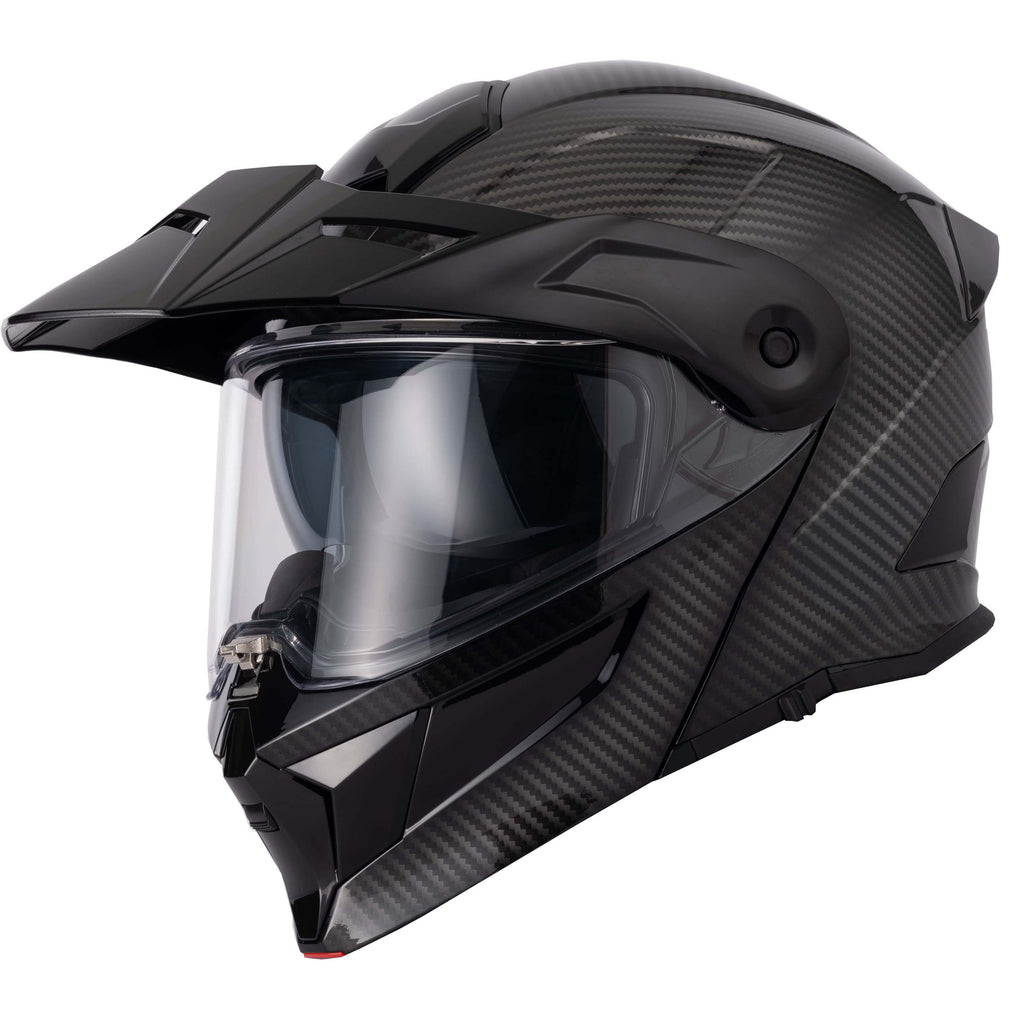 H276 Sonic Carbon Helmet - With Peak, Adventure Look