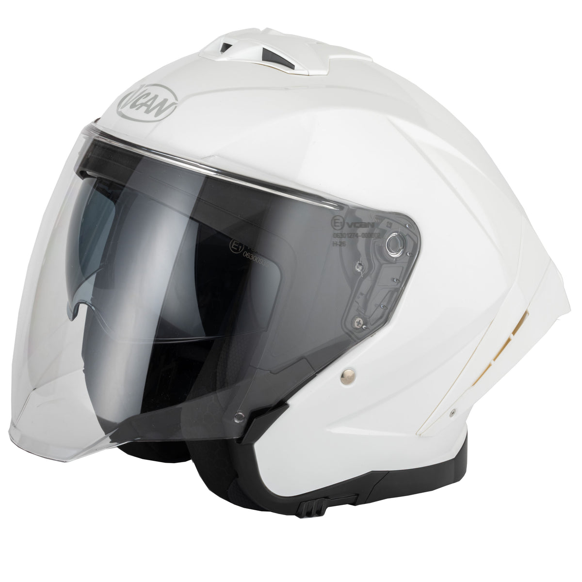 VCAN H599 Open Face Helmet – Gloss White