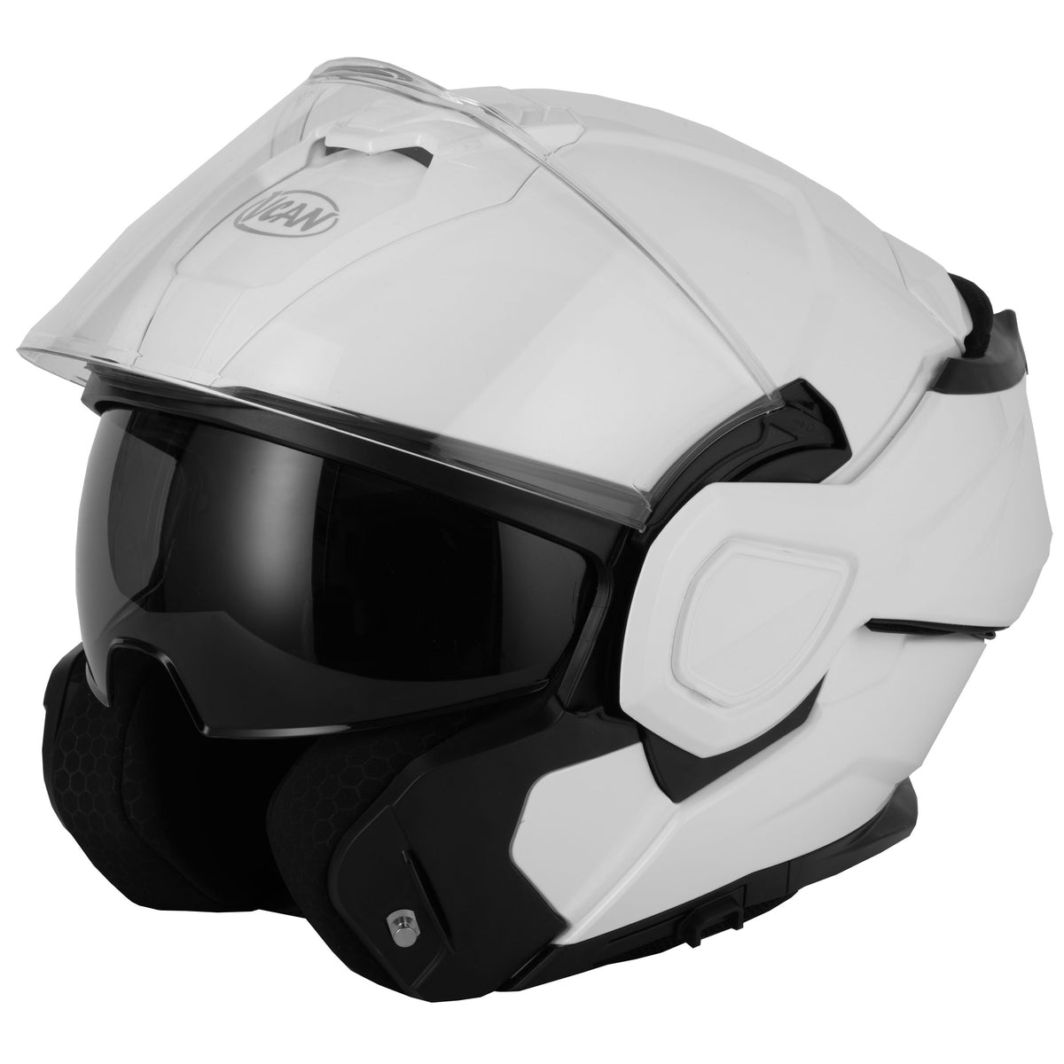 Vcan H299 Gloss White Reverse Flip Helmet