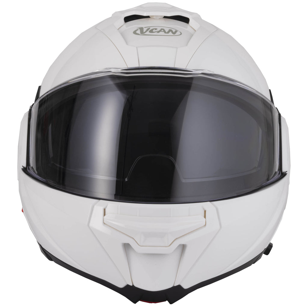 Vcan H299 Gloss White Reverse Flip Helmet